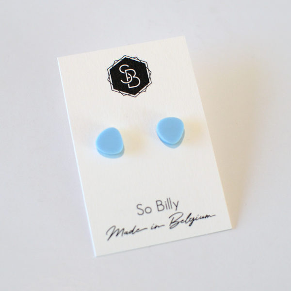 mini oave bleu pastel boucles d'oreille