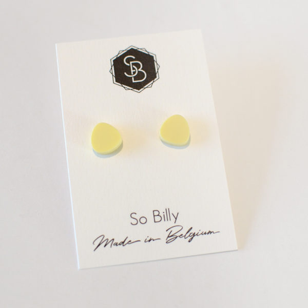 boucles d'oreilles mini oave jaune pastel mat