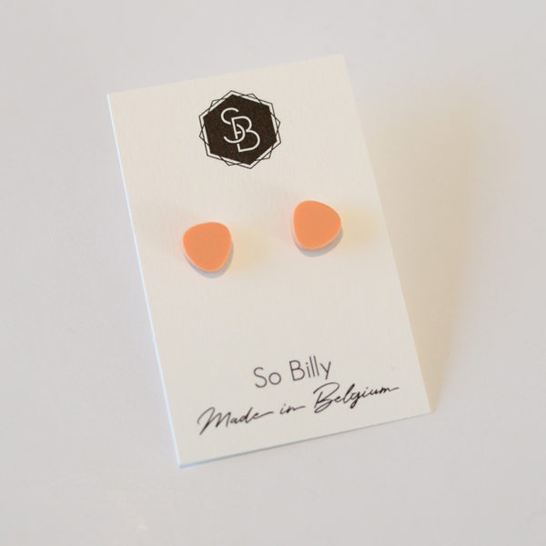 boucles d'oreilles min oave plexi orange pastel mat