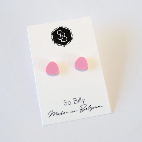 boucles d'oreilles So Billy, mini oave plexi rose pastel mat