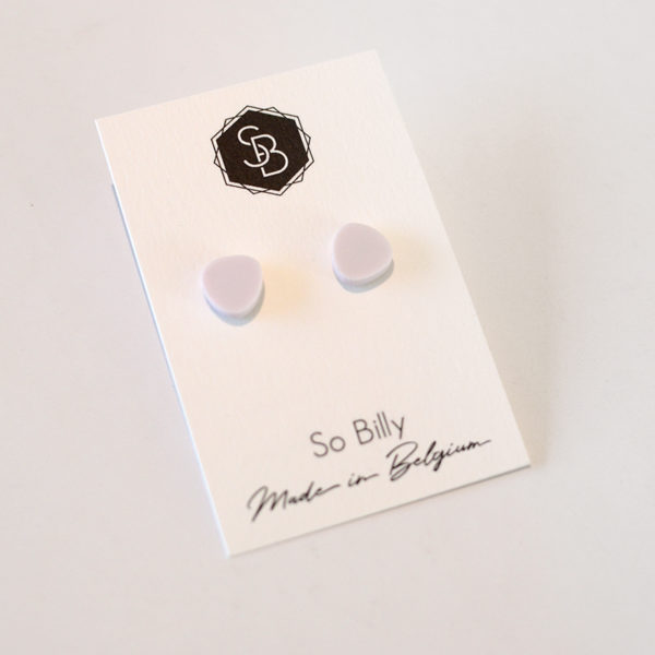 boucles d'oreilles So billy mini oave en plexi rose tendre clair mat